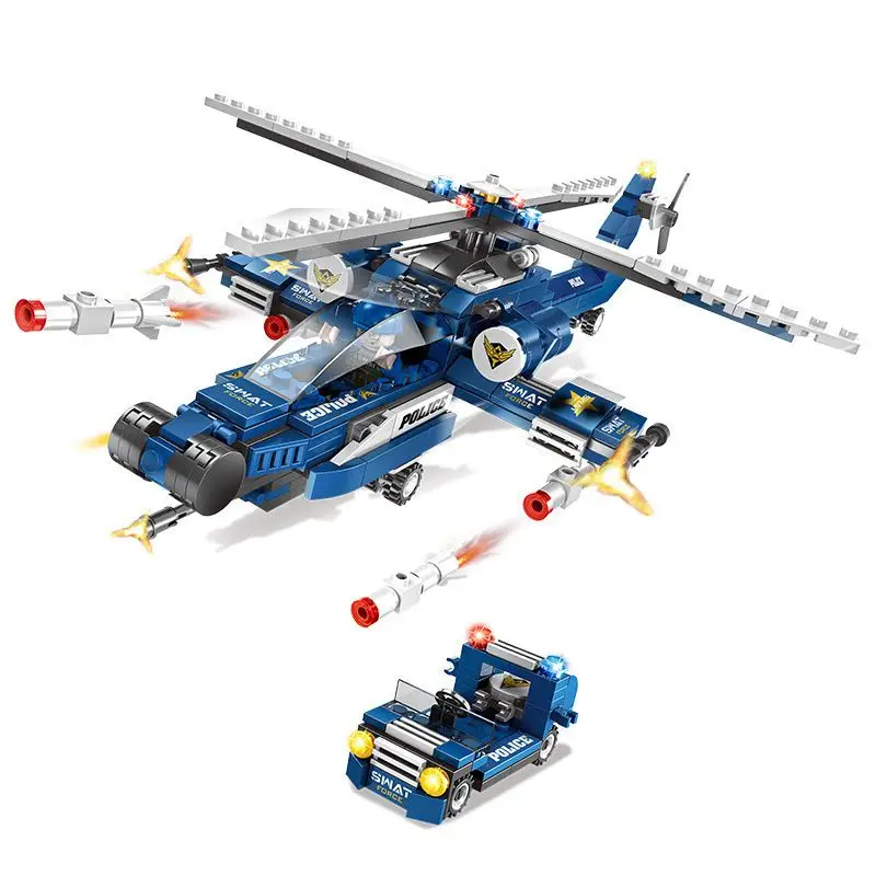 8 в 1 спецназ стиле армии полиции вертолет автомобиль Legolys модель строительные