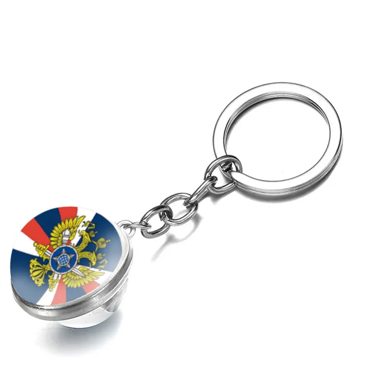 Винтажные России эмблема Pekhota брелки для ключей двухсторонняя стеклянная