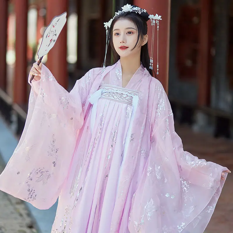 XinHuaEase Hanfu женские розовые китайское традиционное платье танцевальный сказочный