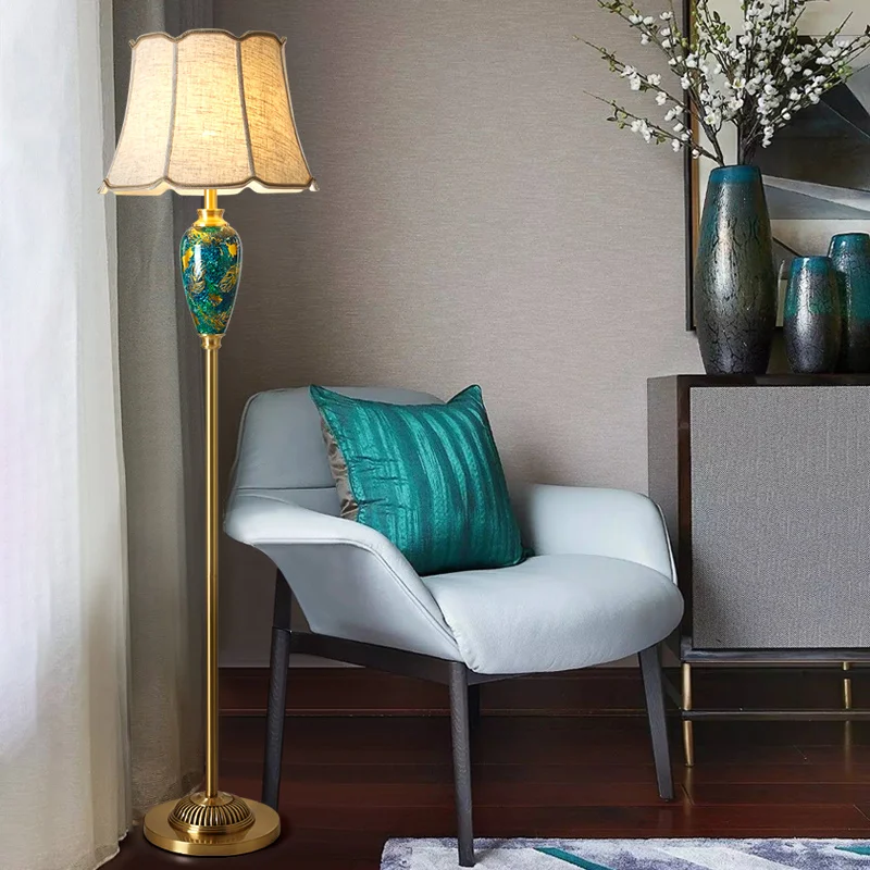 2020 Новый стиль Американский зеленый керамический напольный светильник для