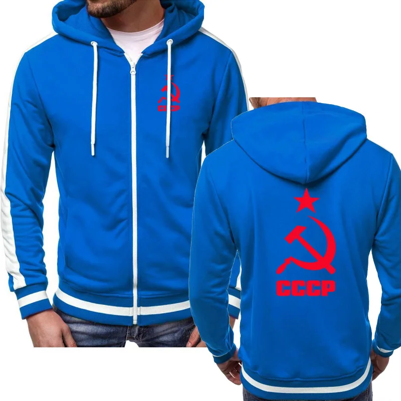 

Men Jacket Unique CCCP Russian USSR Soviet Union Print Hooded Mens Hoodies Sweatshirt Warm Fleece Tracksuits Masculino 015