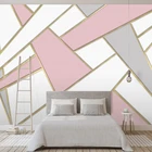 Фотообои розовые абстрактные геометрические, настенные 3D обои для гостиной, дивана, домашний декор, Papel De Parede для спальни