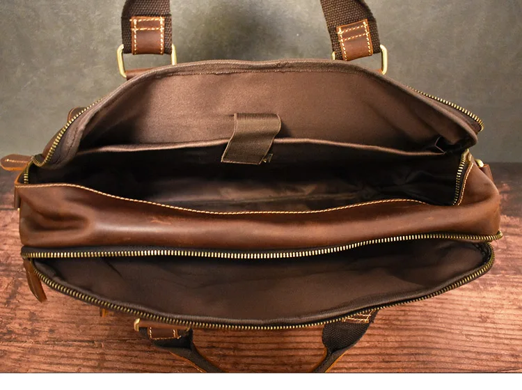 

Vintage Handmade Crazy Horse Leather 15.6" Laptop Briefcase