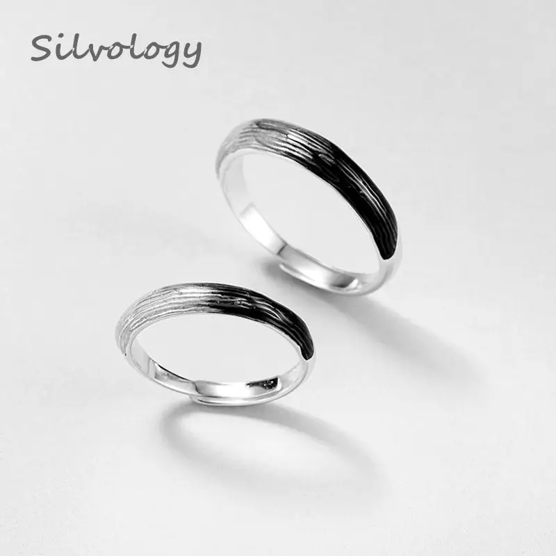 Silvology 925 пробы серебряная проволока для влюбленных пар кольца