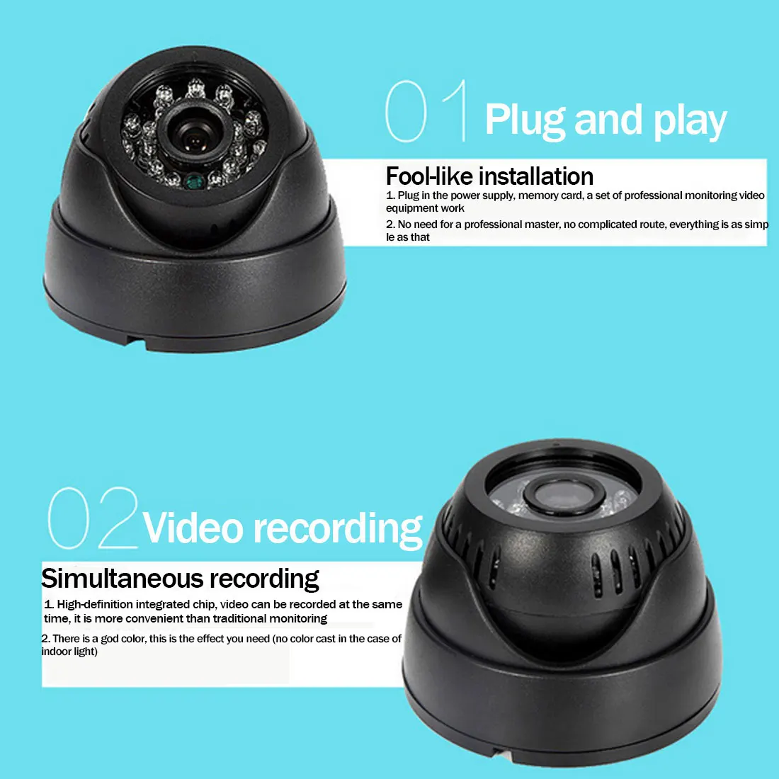 USB camera Non wiring HD Dome Camera Security System IP66 IR Cut Night Vision camera IP camera Warterproof camera