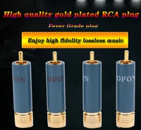 high quality 4pcslot gold plated hifi rca plug hi end ortofon reference 8nx rca connectors