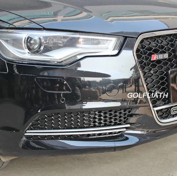 Одна пара сетчатых грилей RS6 решетки для переднего и нижнего бампера автомобиля