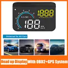 Автомобильный дисплей на лобовом стекле M12, OBD2, GPS, проектор HUD, GPS, спидометр, температура воды, обороты в минуту, электронная система сигнализации