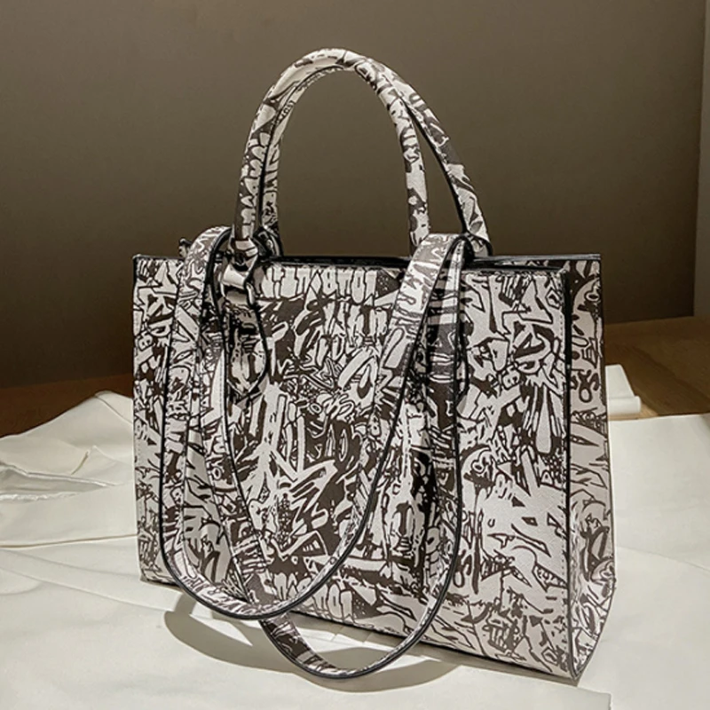 

Новинка, модная Холщовая Сумка через плечо ручной работы, вместительная сумка через плечо в иностранном стиле с принтом, женская сумка-шоппер