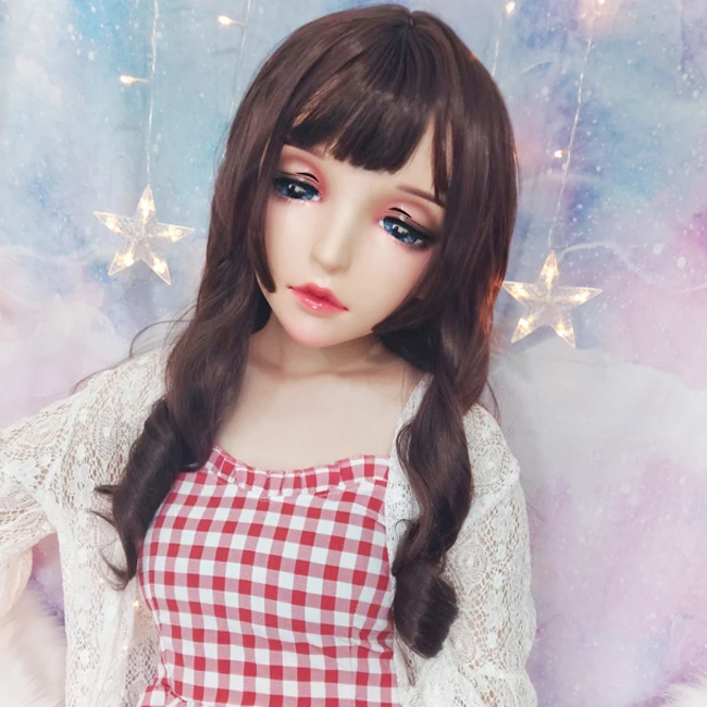 Mo-02) Женская милая девушка Смола половина головы кигуруми BJD глаза кроссдресс в стиле японского аниме маска Лолиты с глазами и париком