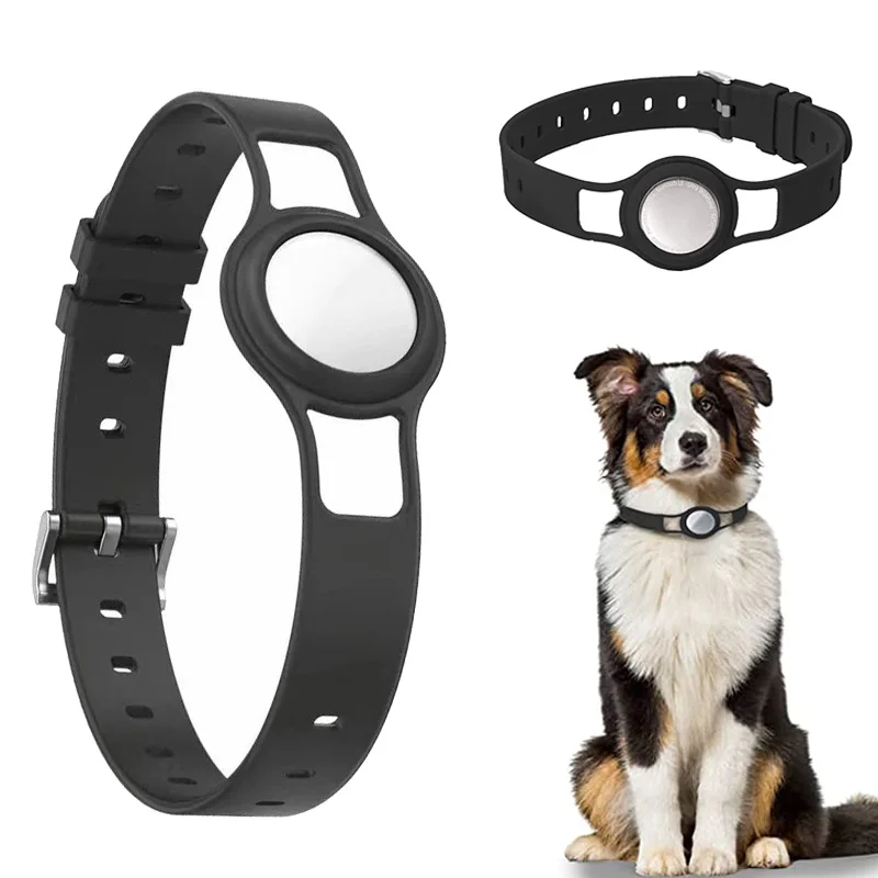 Защитный чехол AirTag для домашних животных силиконовый на шею с ремешком