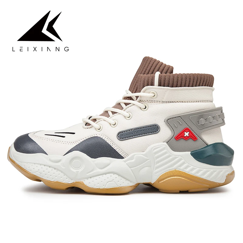 LEIXIANG новейшие мужские кроссовки для бега уличные носки спортивная обувь высокие