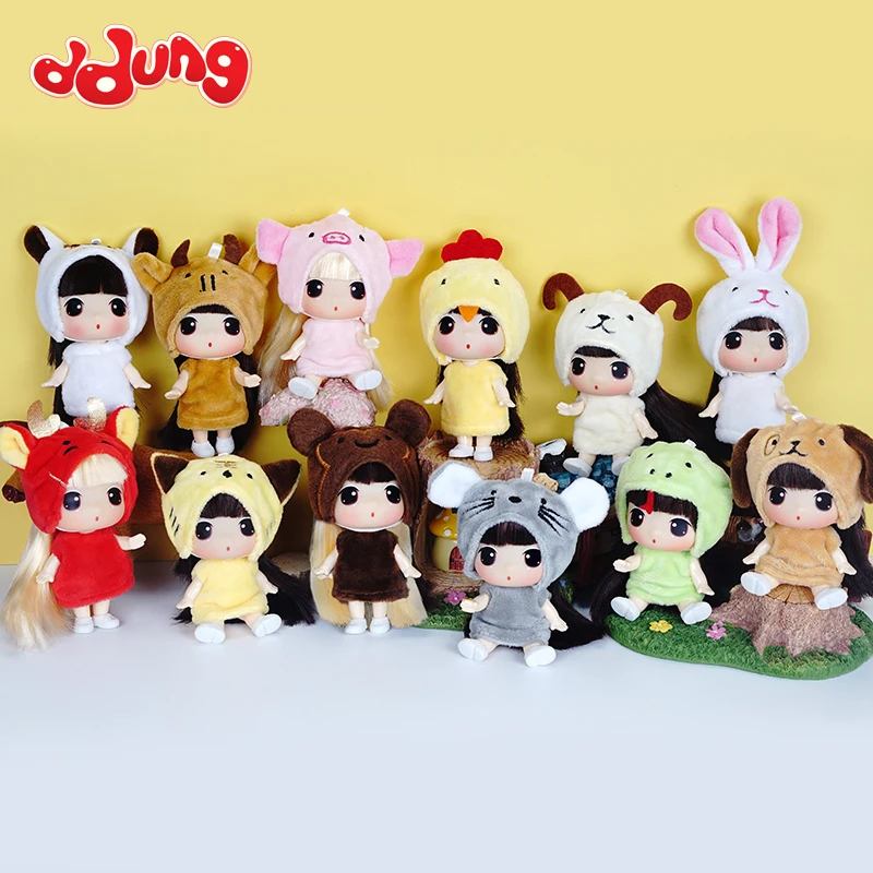 BJD кукла Ddung 9 см подлинный корейский с двенадцатью знаками Зодиака животных изменение мини куклы ребенок подарок на день рождения Ключ Кулон Коллекция украшения