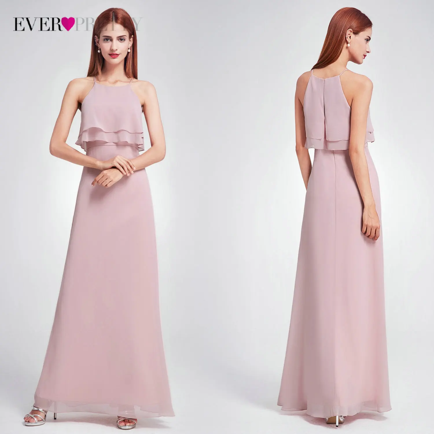Платье подружки невесты из двух частей Ever Pretty многослойное шифоновое платье без