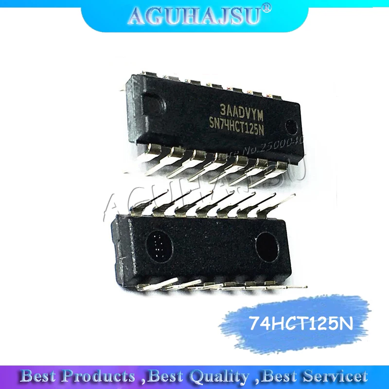 10 шт./лот 74HCT125N SN74HCT125N 74HCT125 DIP 14 goodquality Буфер/линейный чип драйвера|Интегральные