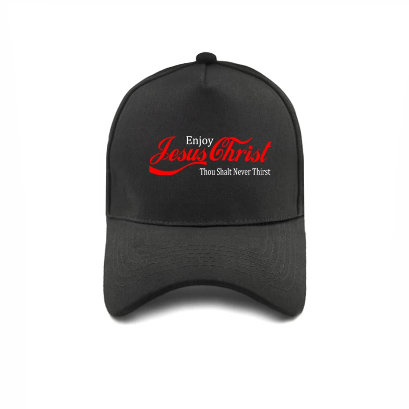 

Enjoy Jesus Christ Thou Shalt Never Be Thirsty Baseball Caps Summer Sun Fashion Adjustable Snapback Christian Hats MZ-360
