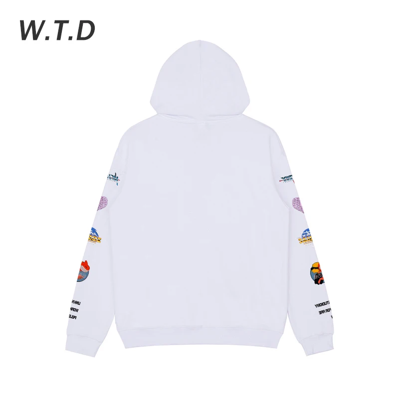 W.T.D Новая мужская толстовка уличная мода индивидуальный узор повседневный стиль