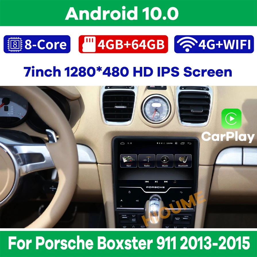 7 &quotAndroid 10 0 автомобильное радио GPS навигация для Porsche Boxster 911 2013 2015 с DSP 4G LET Carplay 360