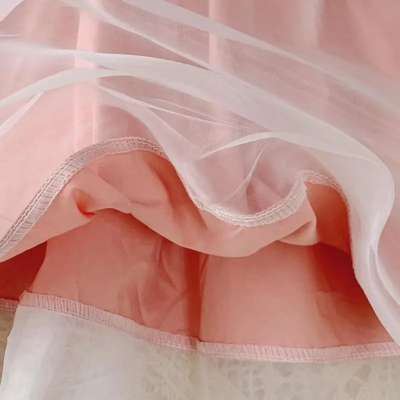 

Princess Kids Baby Dress For Girl Puff Sleeve Party Birthday Baptism Clothes Children Summer Fashion Mesh Sweet Dresses For 1-7t