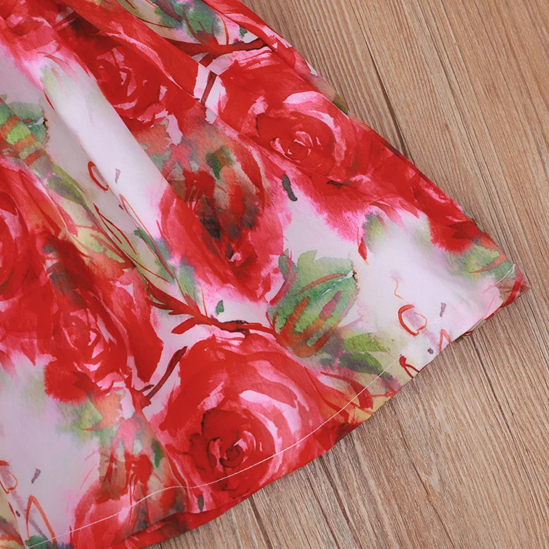 

Baby Girls' Summer Fashion Elements Alphabet Short Sleeve Print Pouffant Skirt