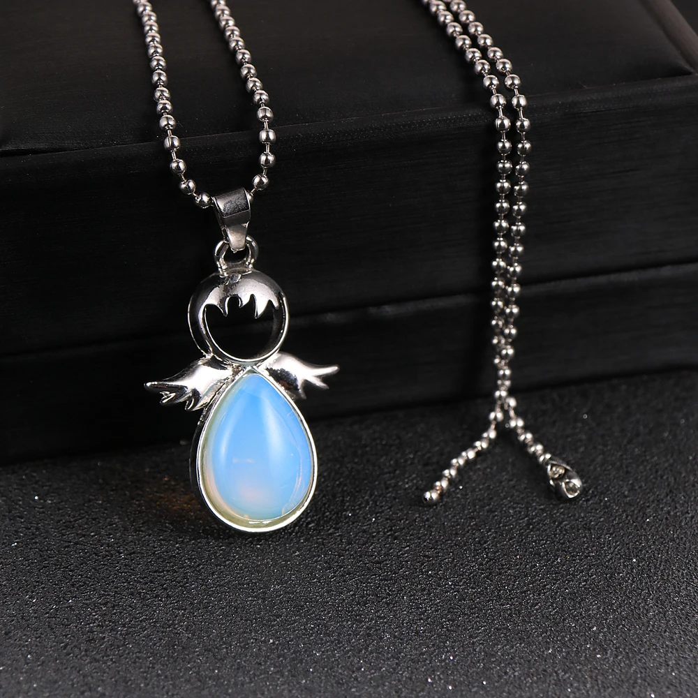 Женское и мужское ожерелье с подвеской в виде крыльев Ангела из натурального