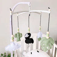 nordic wooden beads wind chimes with felt flamingo newborn bed hanging windbell crib tent kids room decorations ornaments