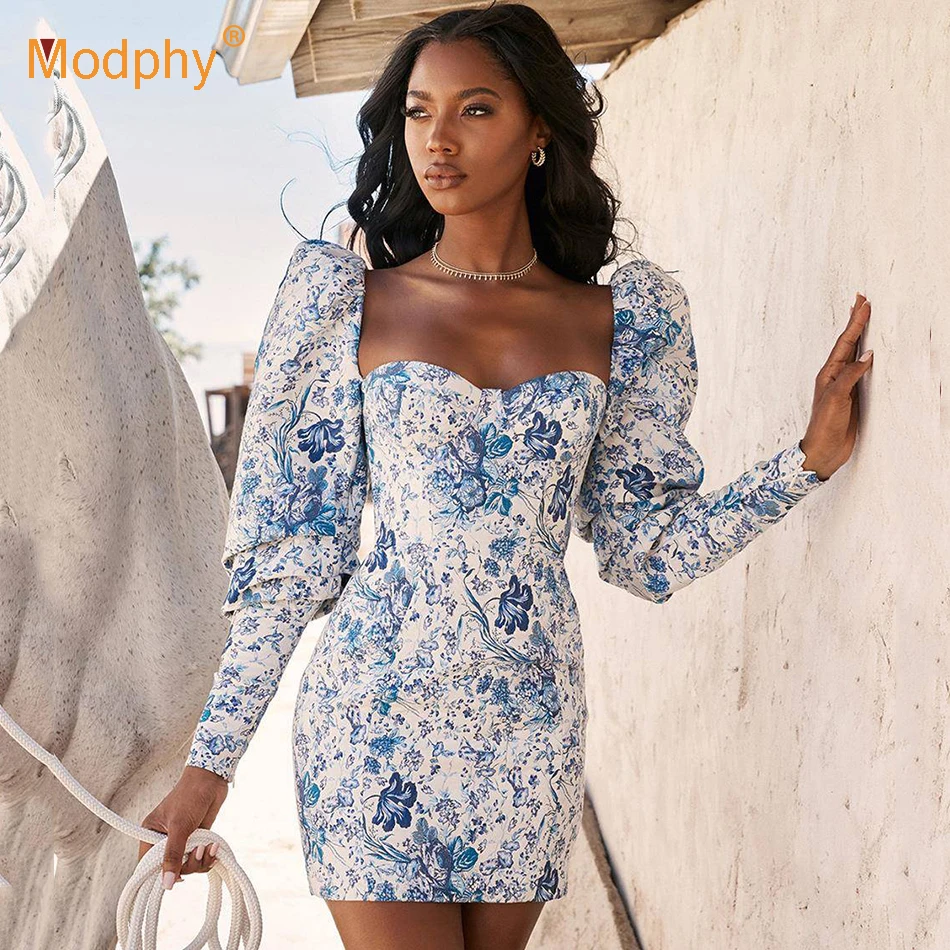 Новое модное женское платье 2019 зимнее сексуальное с длинным рукавом и квадратным