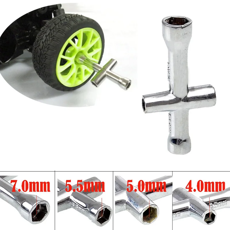 Аксессуары для игрушек 4/5/5. 5/7 мм крестообразный гаечный ключ рукав RC автомобиля