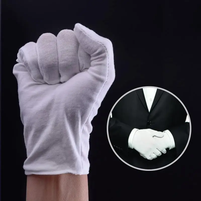 

1 Pairs Gloves White Cotton Work Gloves For Dry Hands Handling Film SPA Gloves Ceremonial Inspection Gloves Equipments