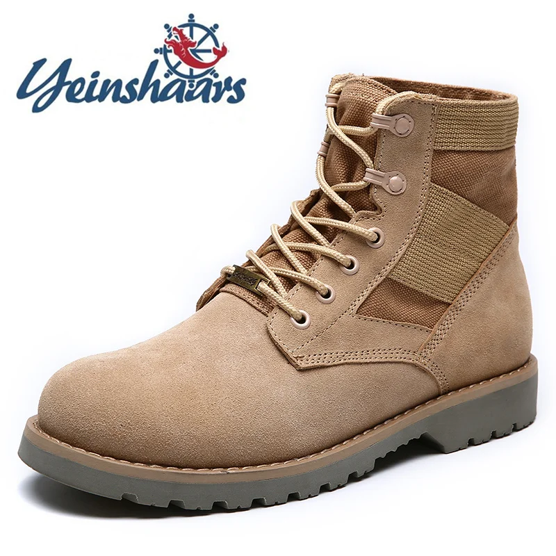 2021 Модные ботильоны Мужская обувь Повседневная замшевая Уличная из натуральной