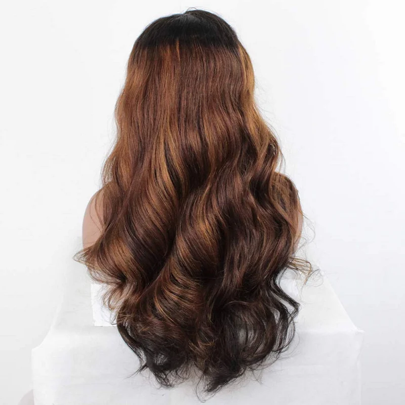 Jual Sorot Wig Ombre Berwarna 1b 4 Coklat Muda Tubuh Gelombang Rambut Renda Bagian Wig Brasil Remy Bagian Lace Wig 4