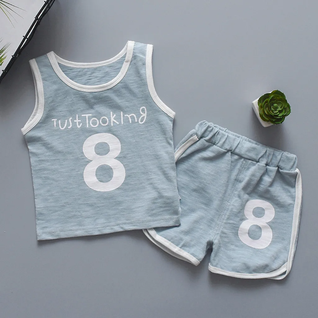 Летняя одежда для маленьких мальчиков и девочек 2020 спортивный костюм Топы с