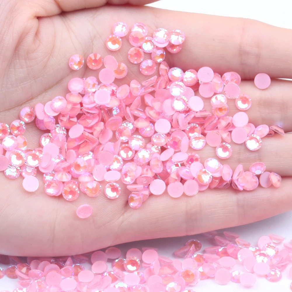 

SS6-SS30 Fluorescent Rhinestone New Glass Flatback Luminous Strass Fluorescent Light Pink AB Color DIY Nail Jewelry Decorations
