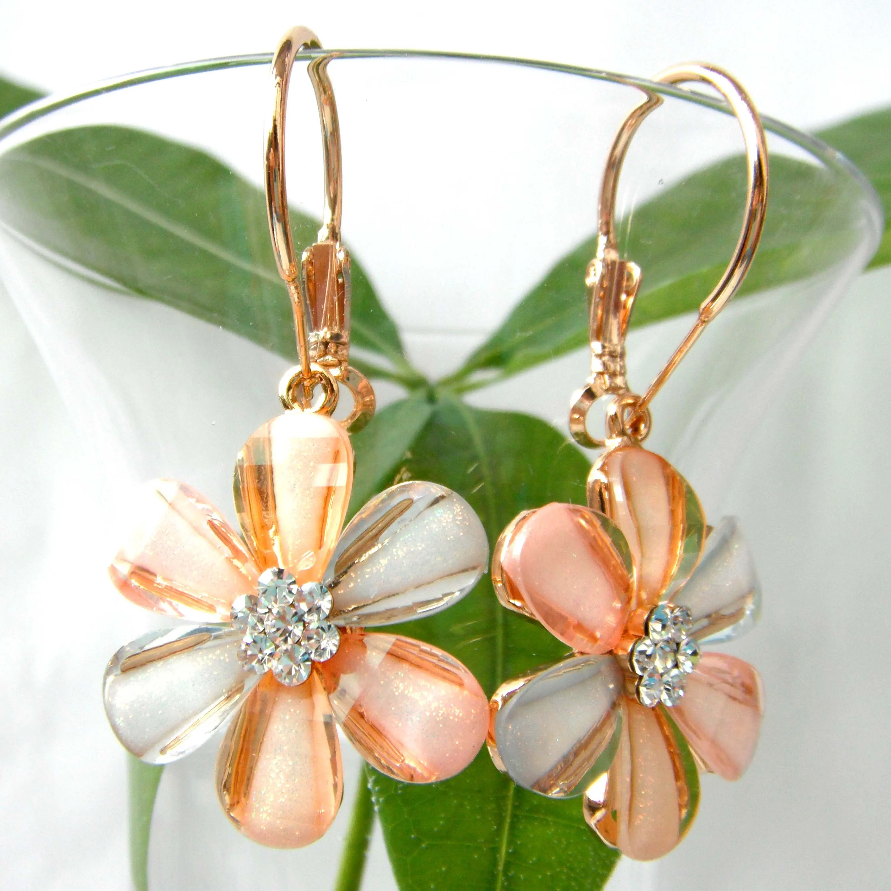 Navachi цветок прозрачный ацетат хрусталь стразы Подвеска Серьги кольца Бесплатная