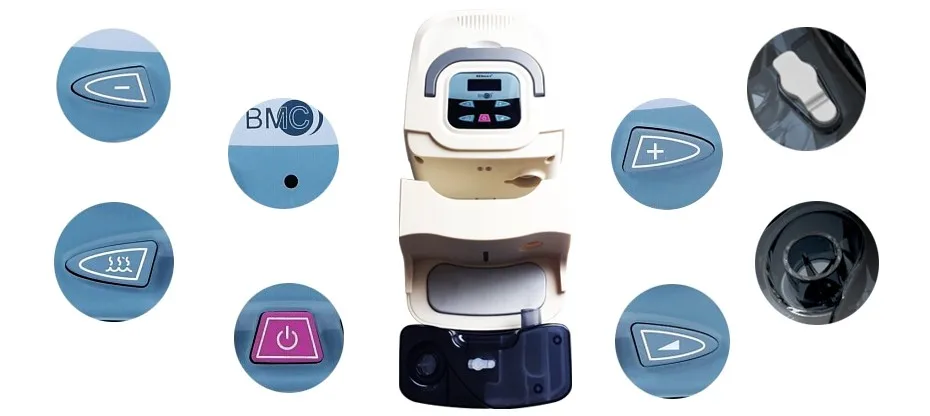 BMC GI CPAP для апноэ сна OSAS анти храп с бесплатной маской головной убор трубка сумка SD карта CPAP терапия лучший CPAP CE FDA