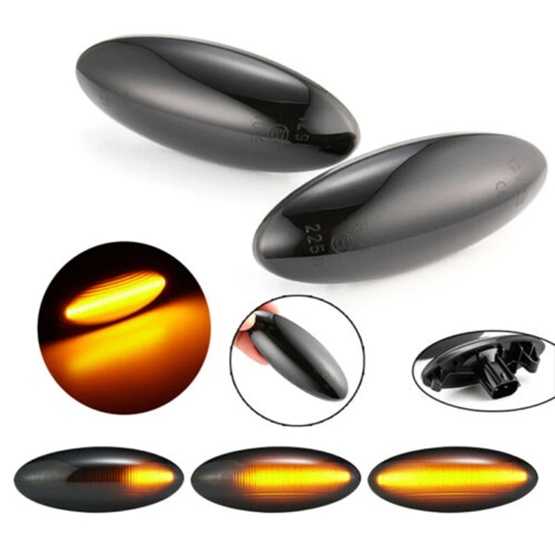 1 Pair LED Car Dynamic Side Marker Blinker Light Signal Lamp Turn Signal Light For Toyota Yaris COROLLA Auris Mk1 E15 RAV4 Mk3