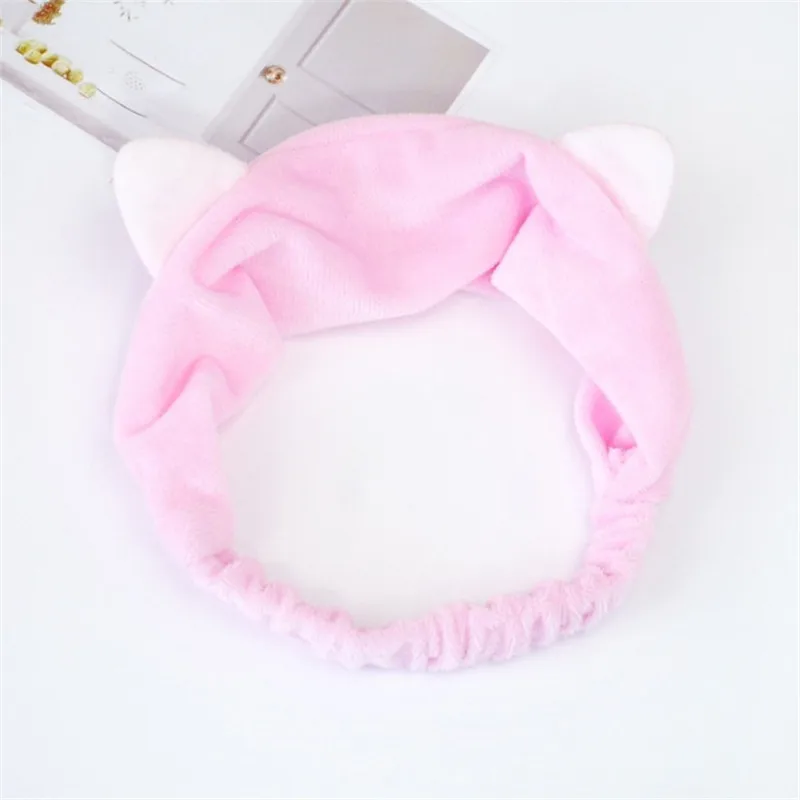 cat ear pink Новинка, модный фланелевый мягкий бантик, ободок с кроличьими ушами для женщин, девушек, тюрбан, милый держатель, повязка для волос, головной убор, аксессуары для волос - Цвет: cat ear pink