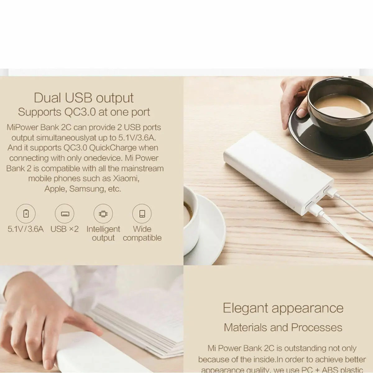 Original Xiaomi Power Bank 2C 20000mAh 18W Max Quick Charge 3.0 Polymer Power Bank Charger For Xiaomi Mi9 Charger S10 Plus
