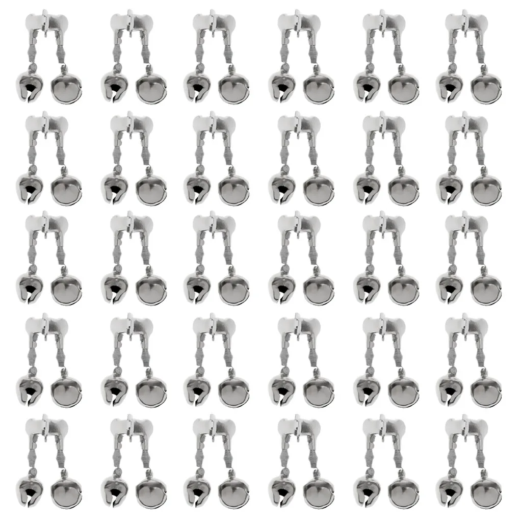 30 шт. металлические двойные колокольчики кольцо удочка зажим приманка для укуса