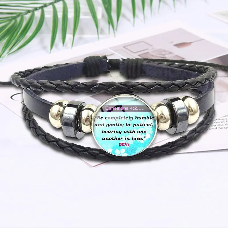 Винтажный браслет ювелирные изделия с черным кожаным браслетом для женщин