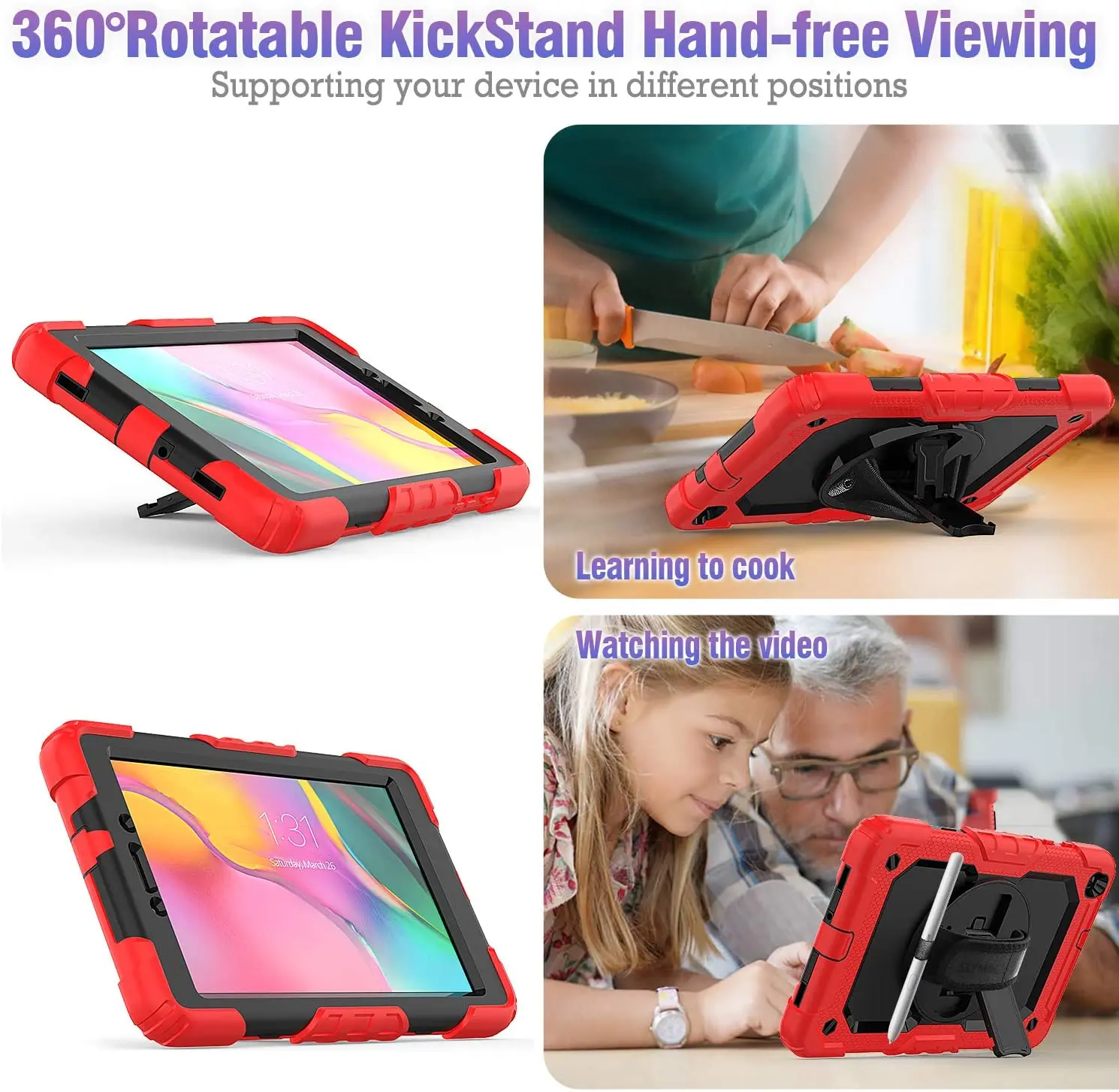 Чехол для Samsung Tab A 8 0 2019 SM T290/T295/T297 с вращающейся ручкой плечевой ремень