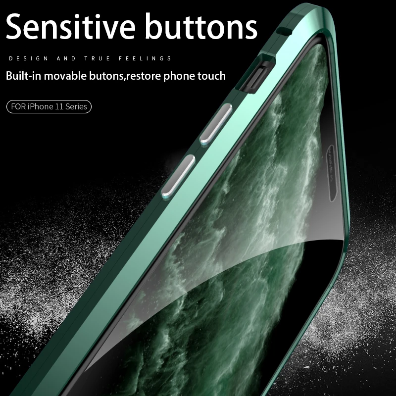 Чехол для iPhone 11 Pro 2019 двухсторонний чехол из закаленного стекла с магнитной