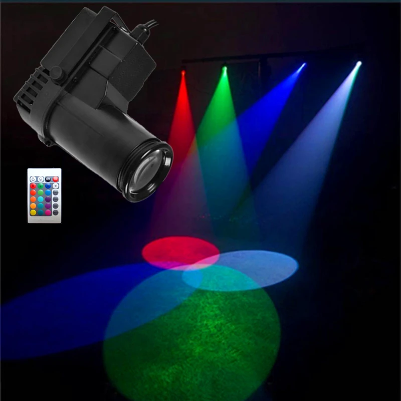 Беспроводной пульт 10 Вт DJ Светодиодный точечный светильник/RGB светильник для