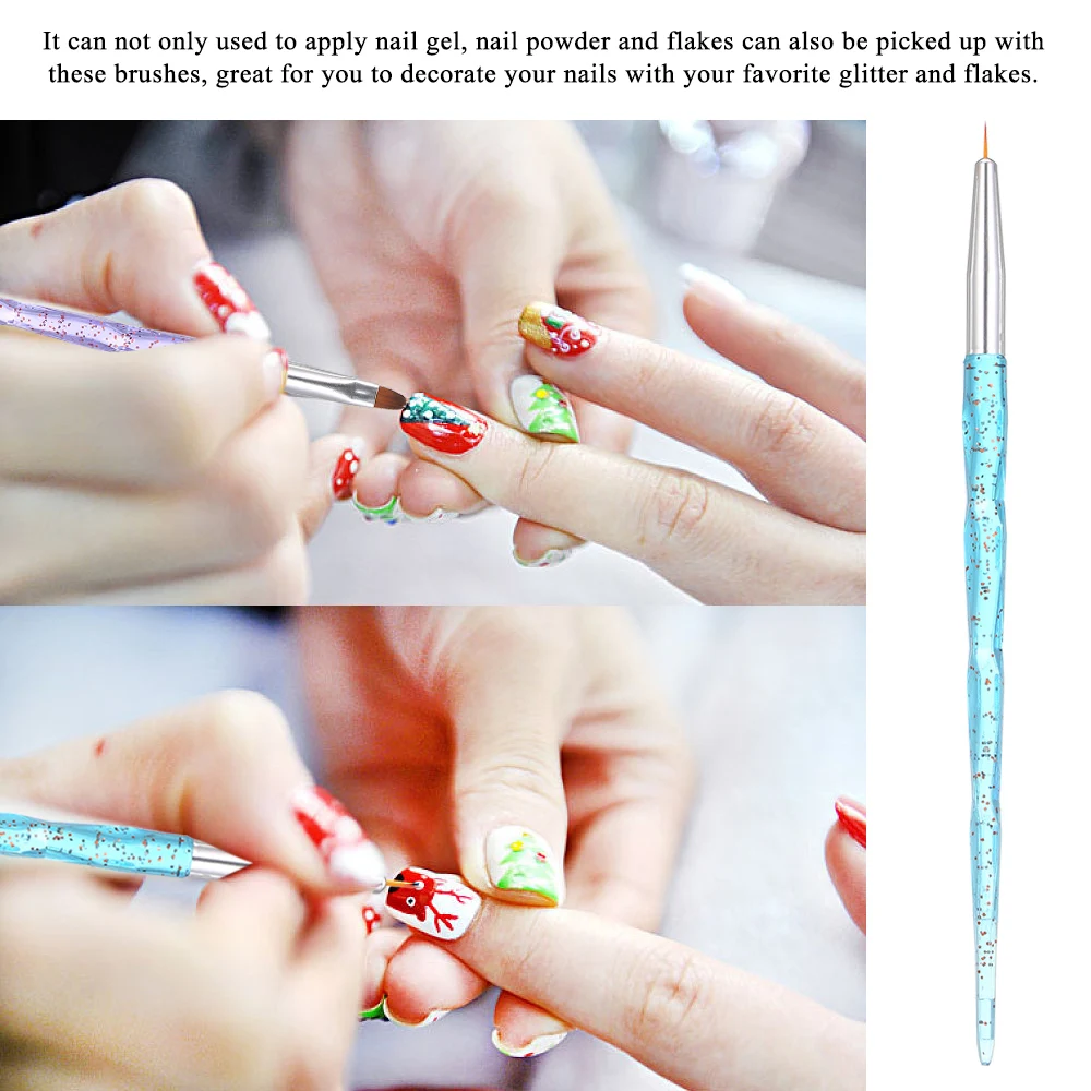 10 шт. акриловый набор кистей для маникюра ногтей советы дизайна УФ гель кисть
