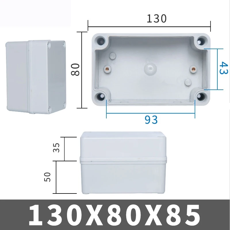 High-end Quality IP67 Waterproof DIY Electrical Junction Box ABS plastic Enclosure Case Outdoor Distribution box 130*80*85mm |