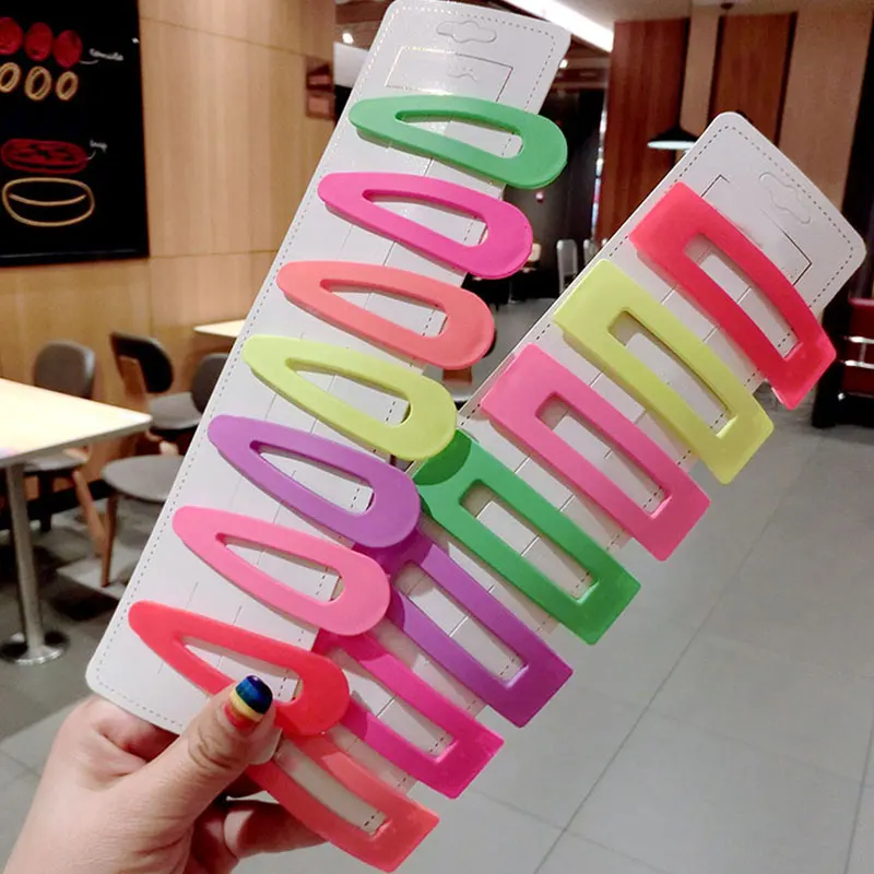 Флуоресцентные цветные геометрические заколки для волос BB сделай сам