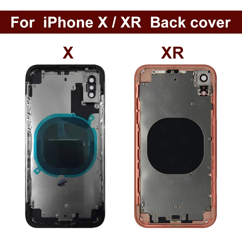 Задняя крышка батарейного отсека для iphone X XR задняя + средняя рамка корпуса iPhone Xr