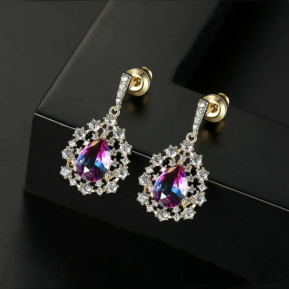 Винтажные Овальные Полые висячие серьги LUOTEEMI для женщин свадебные