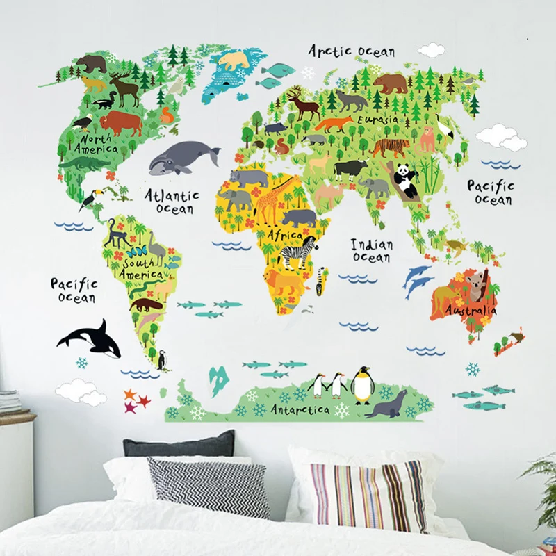 Наклейка на стену в виде животного 60 х90 см|Наклейки стену| |