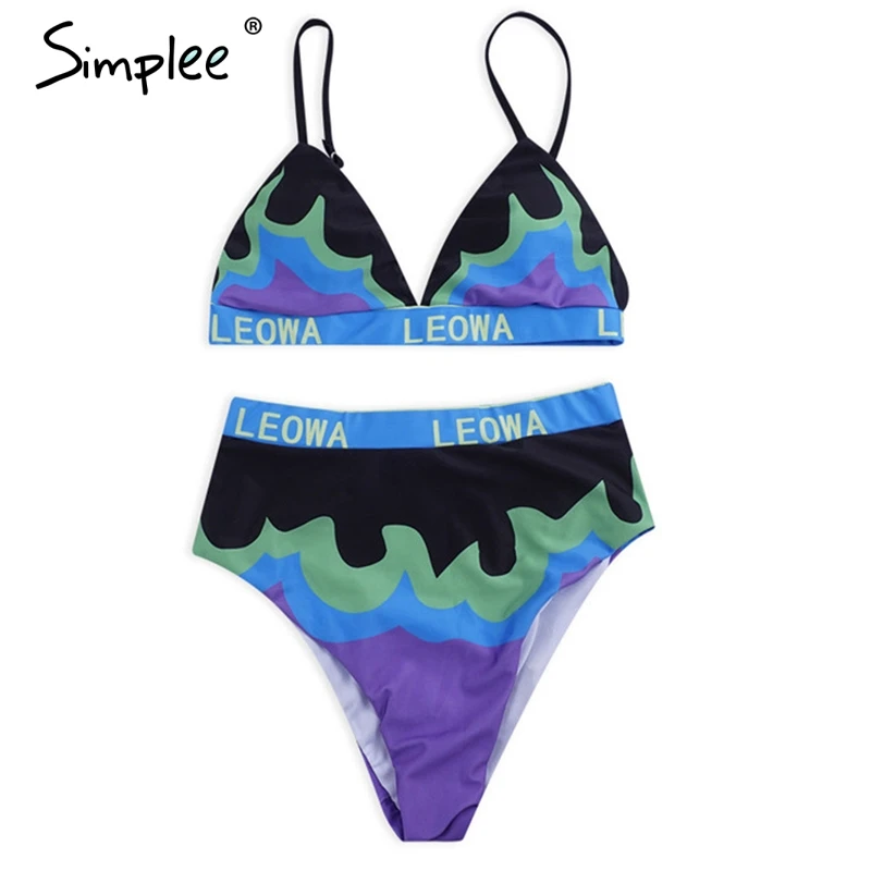 Женский треугольный купальник Simplee с пуш-ап летний купальный костюм высокой